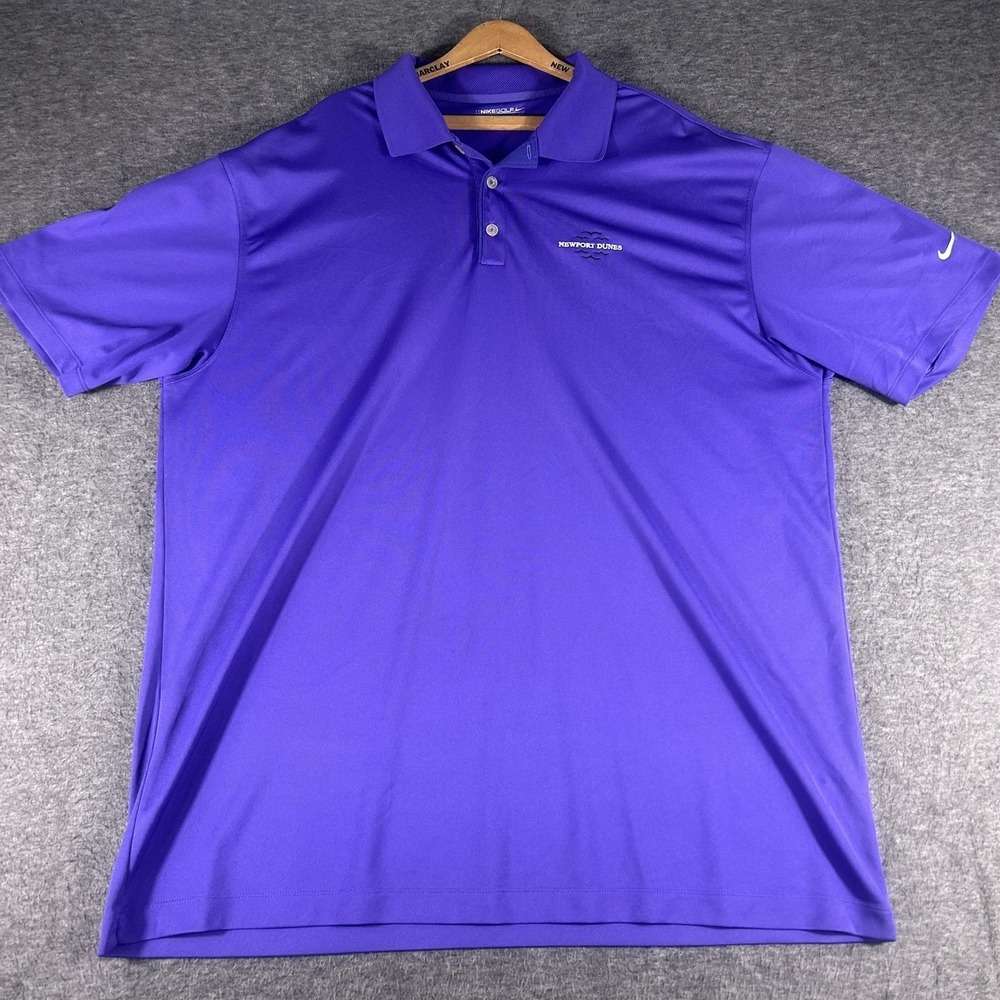 Newport Dunes Polo Mens Nike Golf FitDry Size 3XB Purple Golf Outdoor Preppy